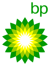BP logo: Green and yellow stylized flower with "bp" in green.
