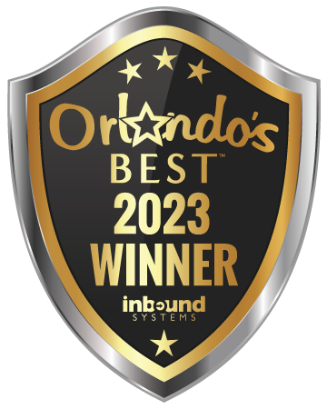 A shield with the words orlando 's best 2023 winner on it