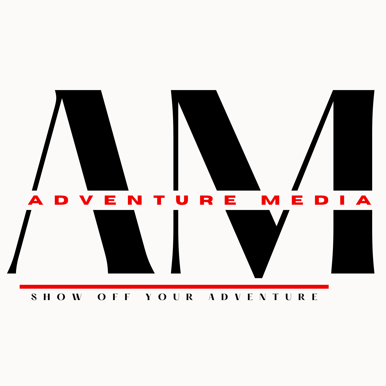A black and red logo for adventure media