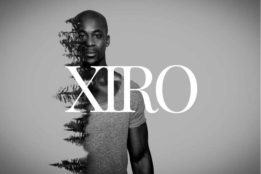 Man with a double exposure effect, merging with a forest. The word 