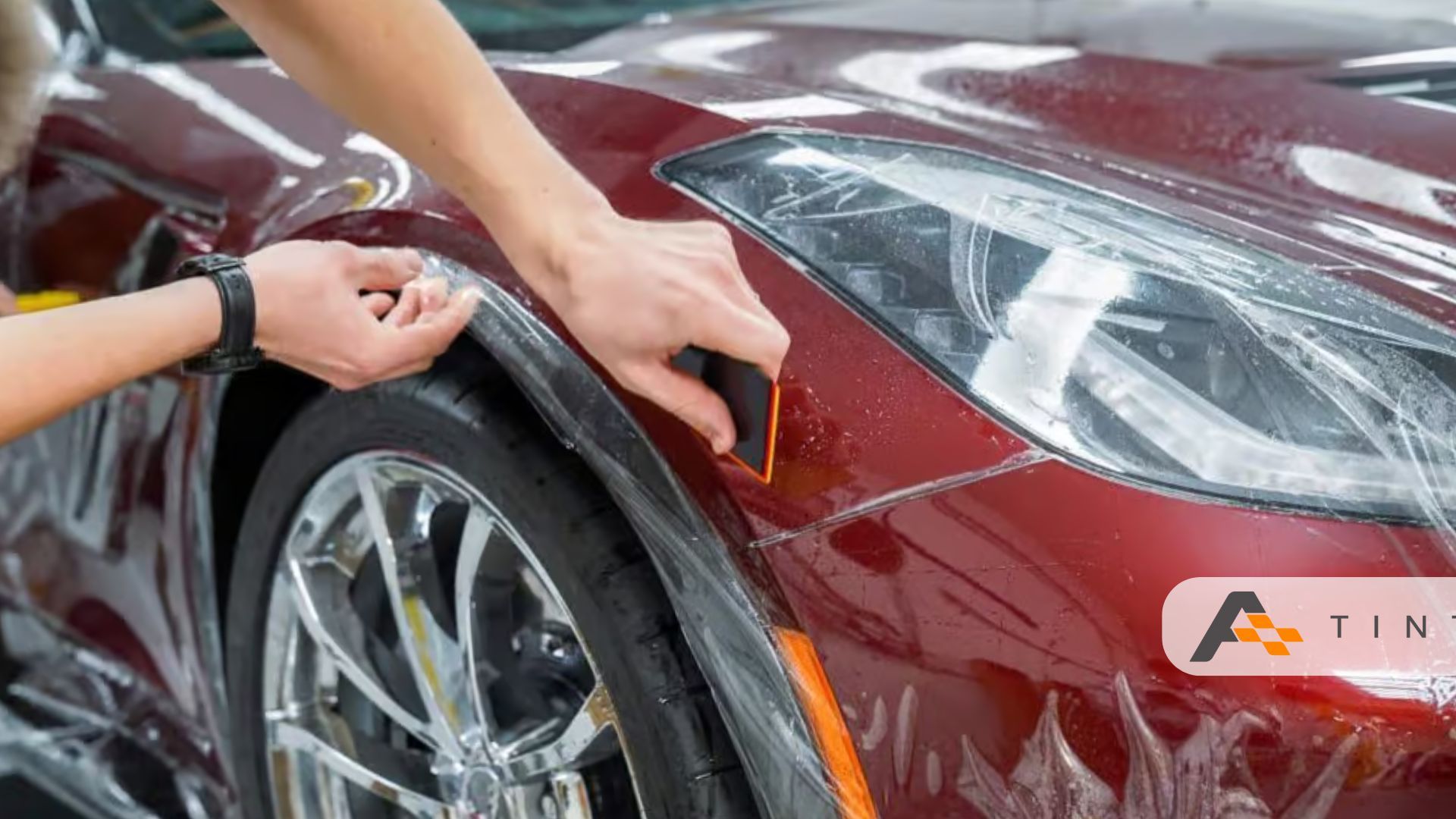 Porsche installation of clear bra
