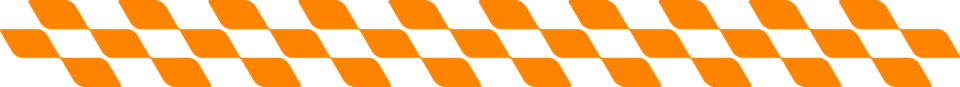 A seamless pattern of orange and white stripes on a white background.