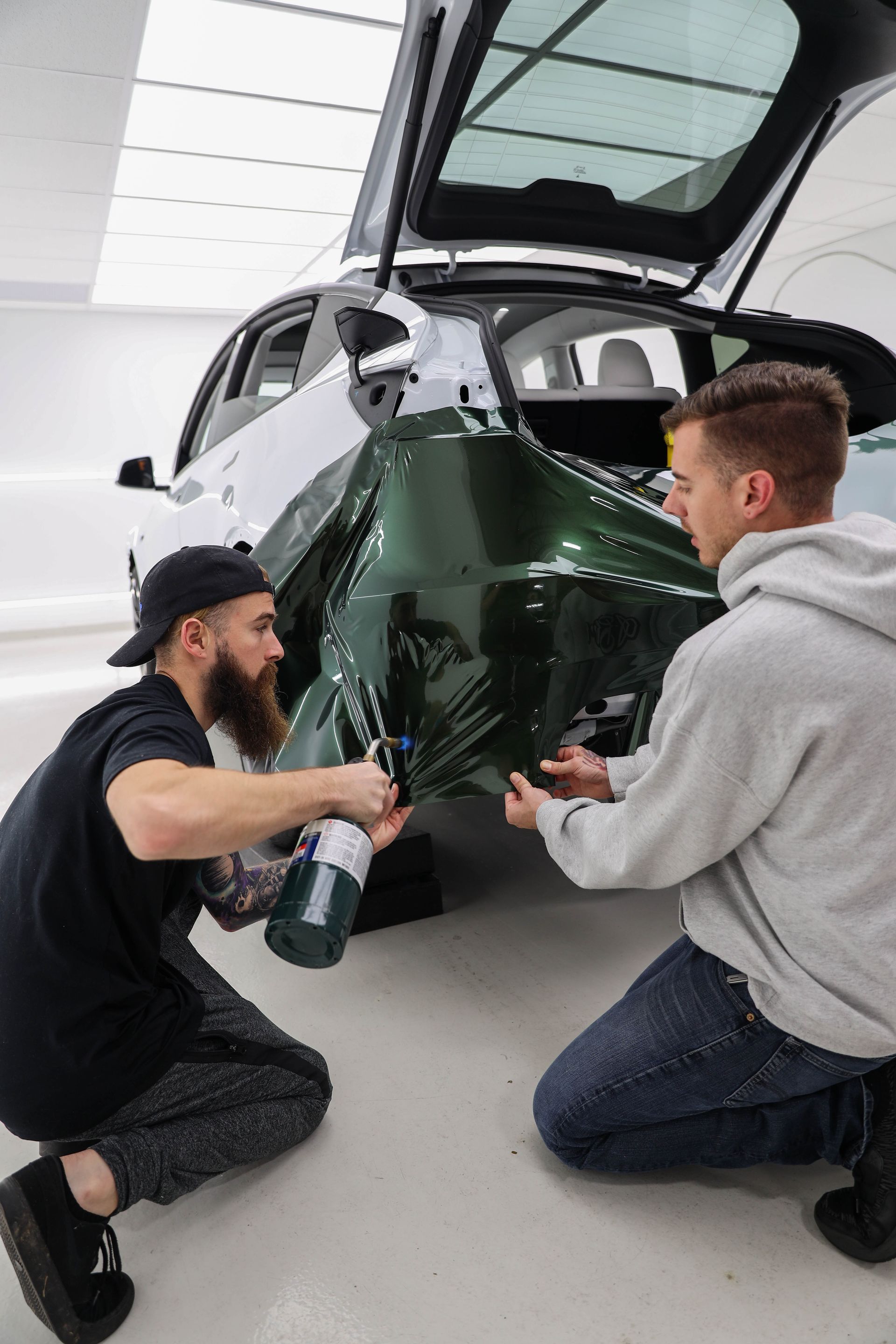 Porsche installation of clear bra