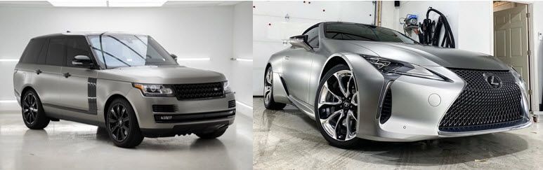 Range Rover and Lexus LC500