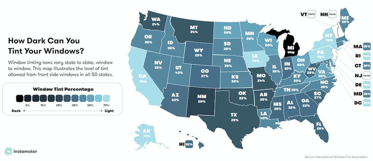 Window Tint laws in Maryland