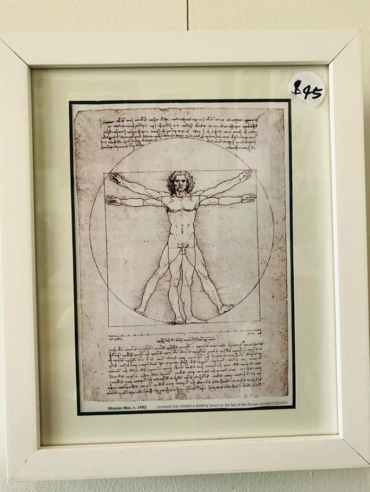 A Drawing Of A Man In A Circle Is Framed For 1.95 — The Picture Framer In Parramatta Park, QLD