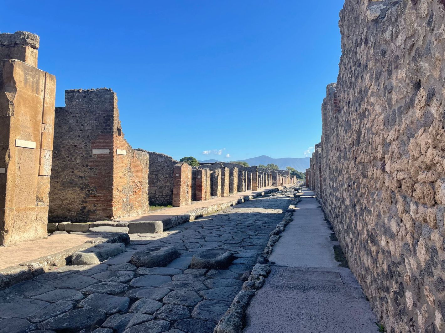 A picture of street in Pompeii Archaeological Site near Naples, Italy.