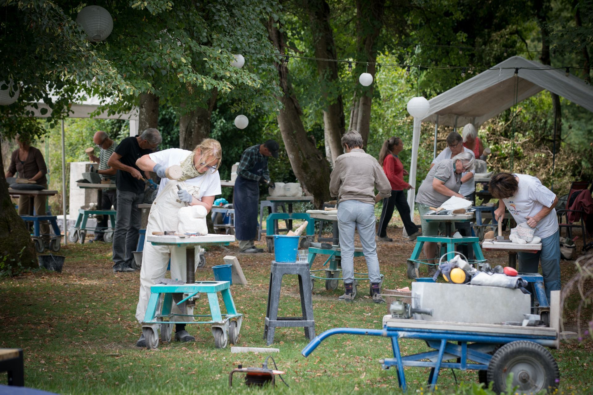 Zomerweek beeldhouwen in Melay, Frankrijk.