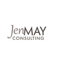 A logo for jen may consulting on a white background.