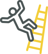 person falling from a ladder image