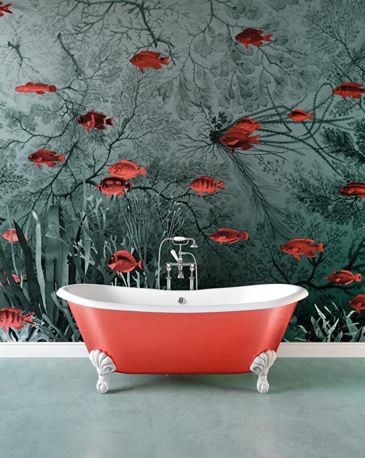 Vasca da bagno rossa