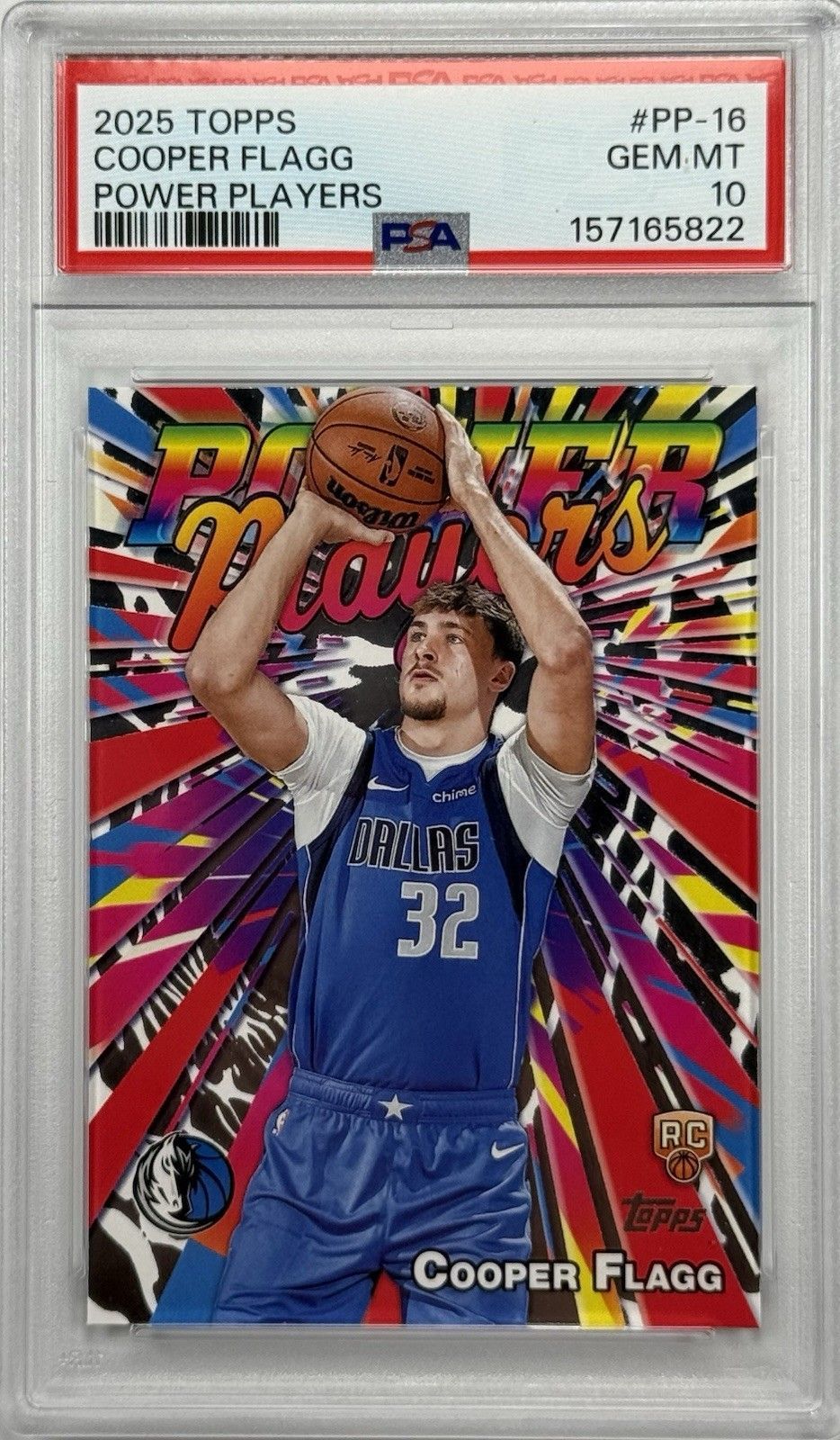 2025 Topps Cooper Flagg Power Players RC PSA 10 Mavericks Rookie PP-16