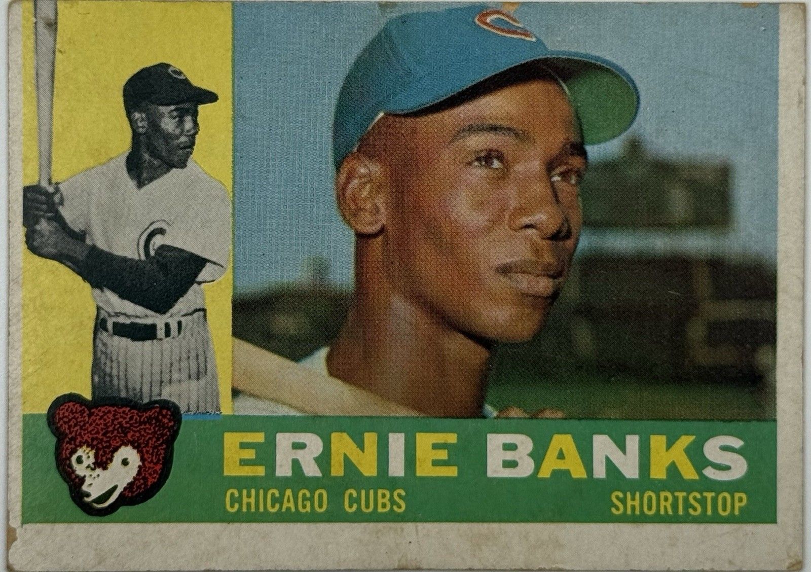 1960 Topps Ernie Banks #10 Chicago Cubs HOF Vintage Baseball Card