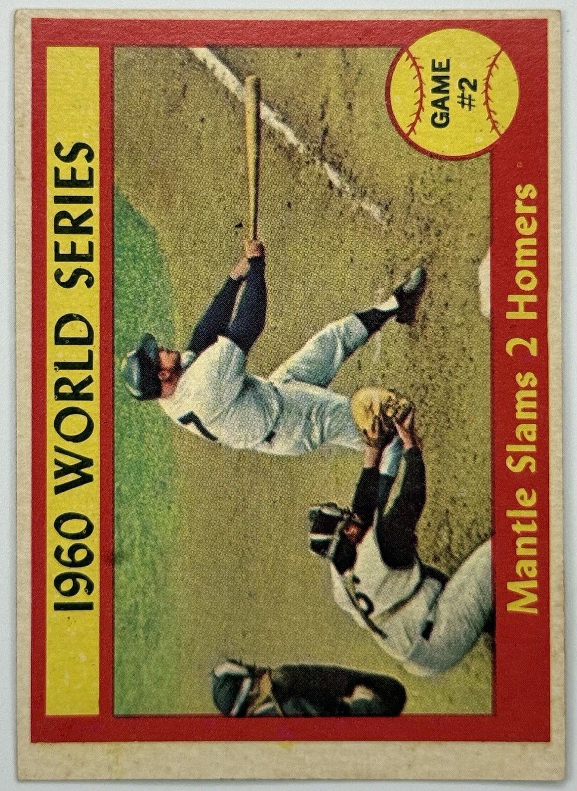 1961 Topps #307 Mickey Mantle World Series Game 2 Yankees HOF Vintage MLB