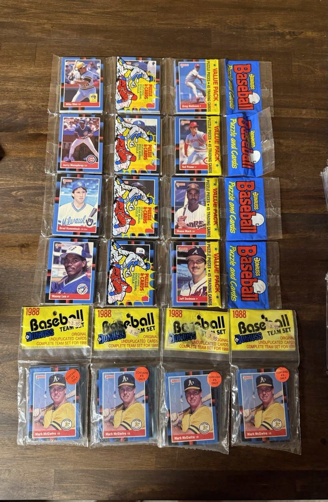 1988 Donruss Value Pack And A’s Team Set Lot