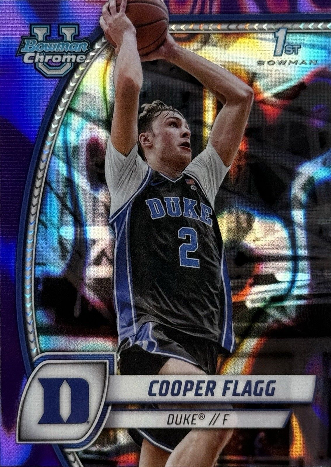Cooper Flagg 1st Bowman Chrome Purple Refractor 2025 Bowman U Duke