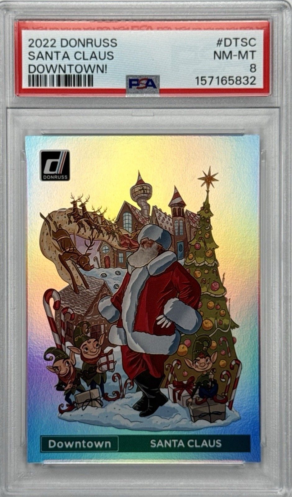 2022 Donruss Santa Claus Downtown! PSA 8 Christmas Holiday SSP Case Hit Rare