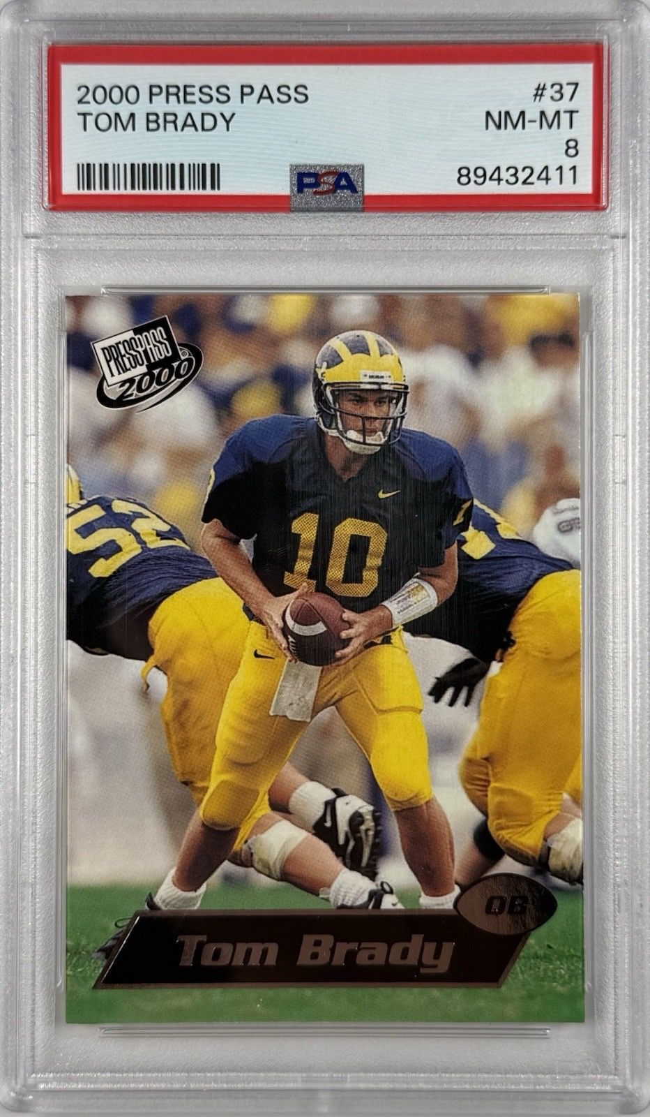 2000 Press Pass Tom Brady Rookie RC #37 PSA 8 NM-MT GOAT