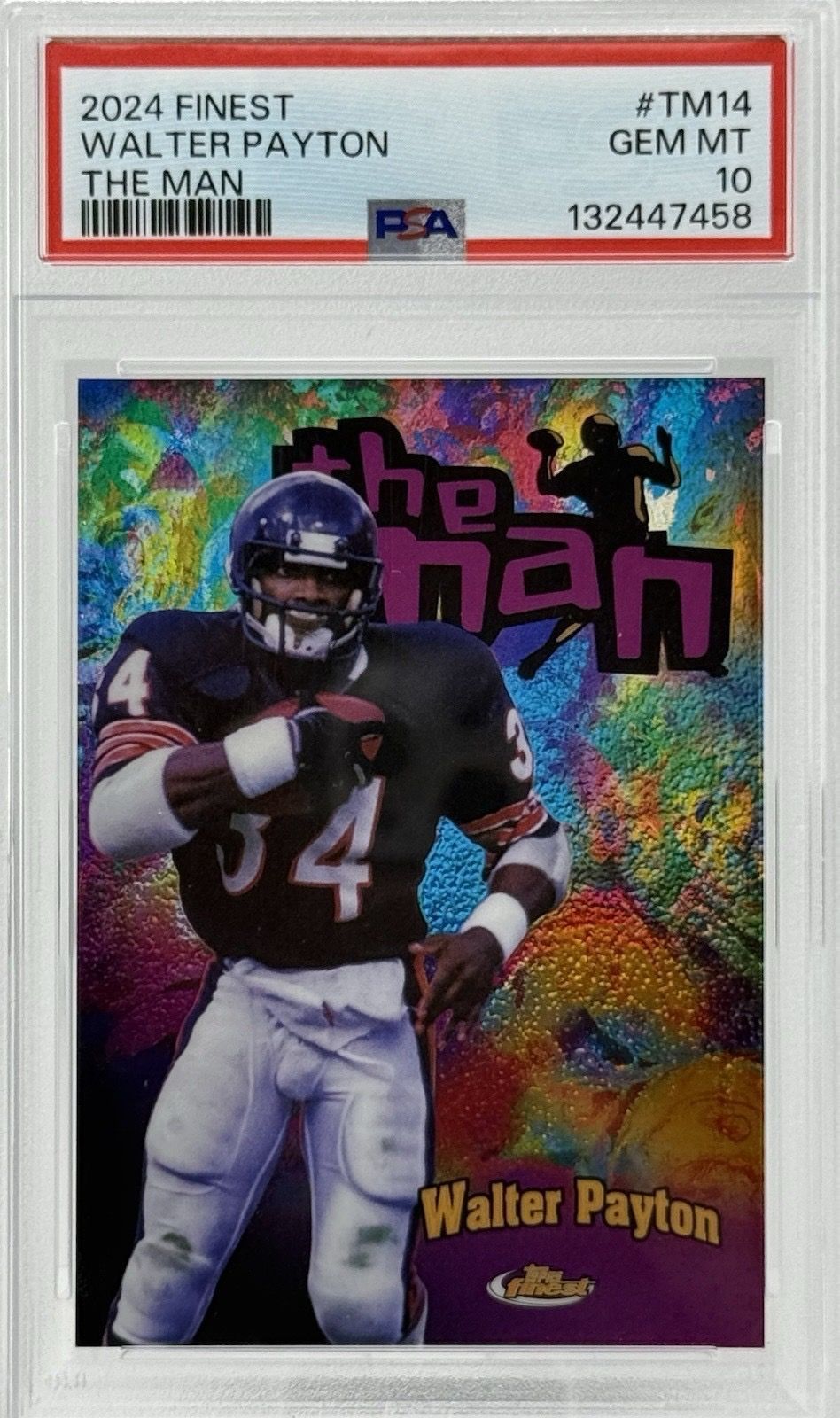 Walter Payton PSA 10 2024 Topps Finest The Man TM14 Bears HOF POP 17