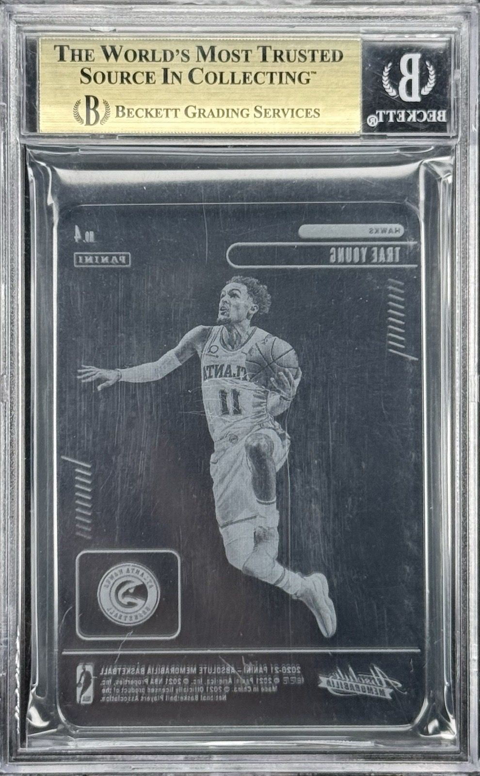 Trae Young 2020-21 Absolute Glass #4 BGS 10 Pristine SSP Hawks Case Hit