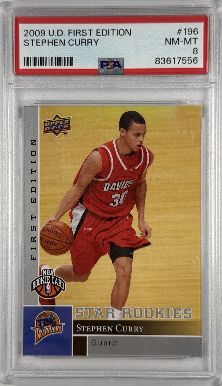 2009 Upper Deck First Edition Stephen Curry Rookie RC #196 PSA 8 NM-MT Warriors