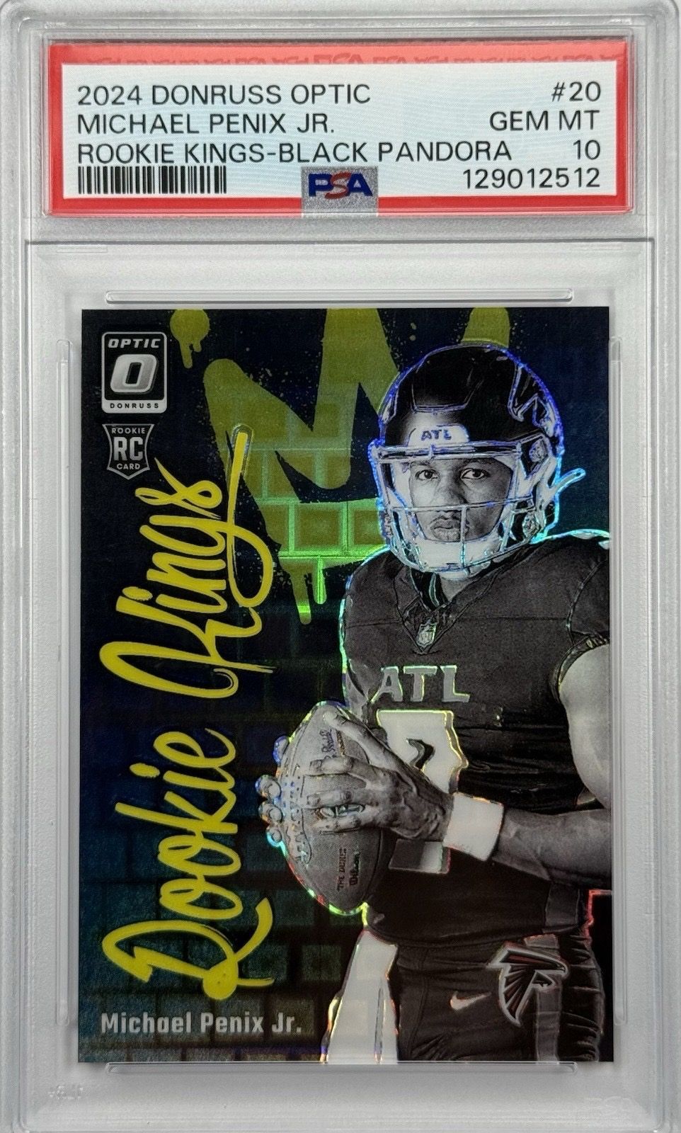 2024 Optic Michael Penix Jr Rookie Kings Black Pandora /25 PSA 10 Pop 12