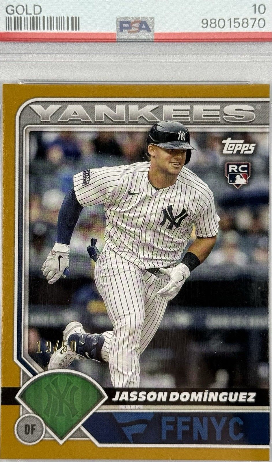 2024 Topps FFNYC Jasson Dominguez RC PSA 10 Gold /50 Pop 6 Yankees #4