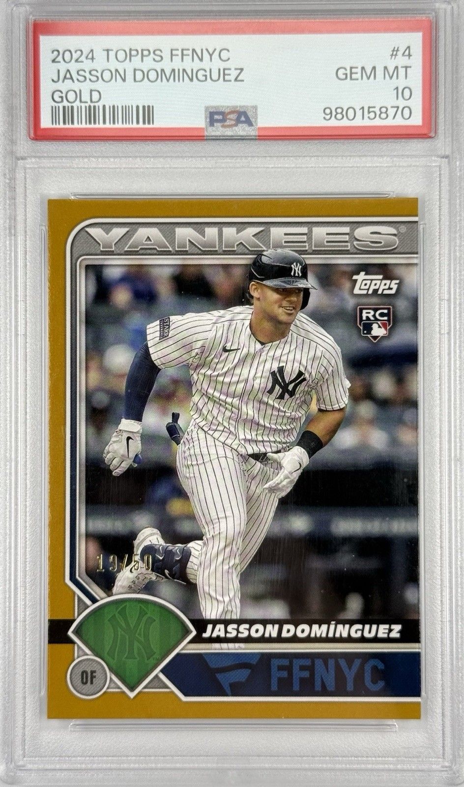 2024 Topps FFNYC Jasson Dominguez RC PSA 10 Gold /50 Pop 6 Yankees #4