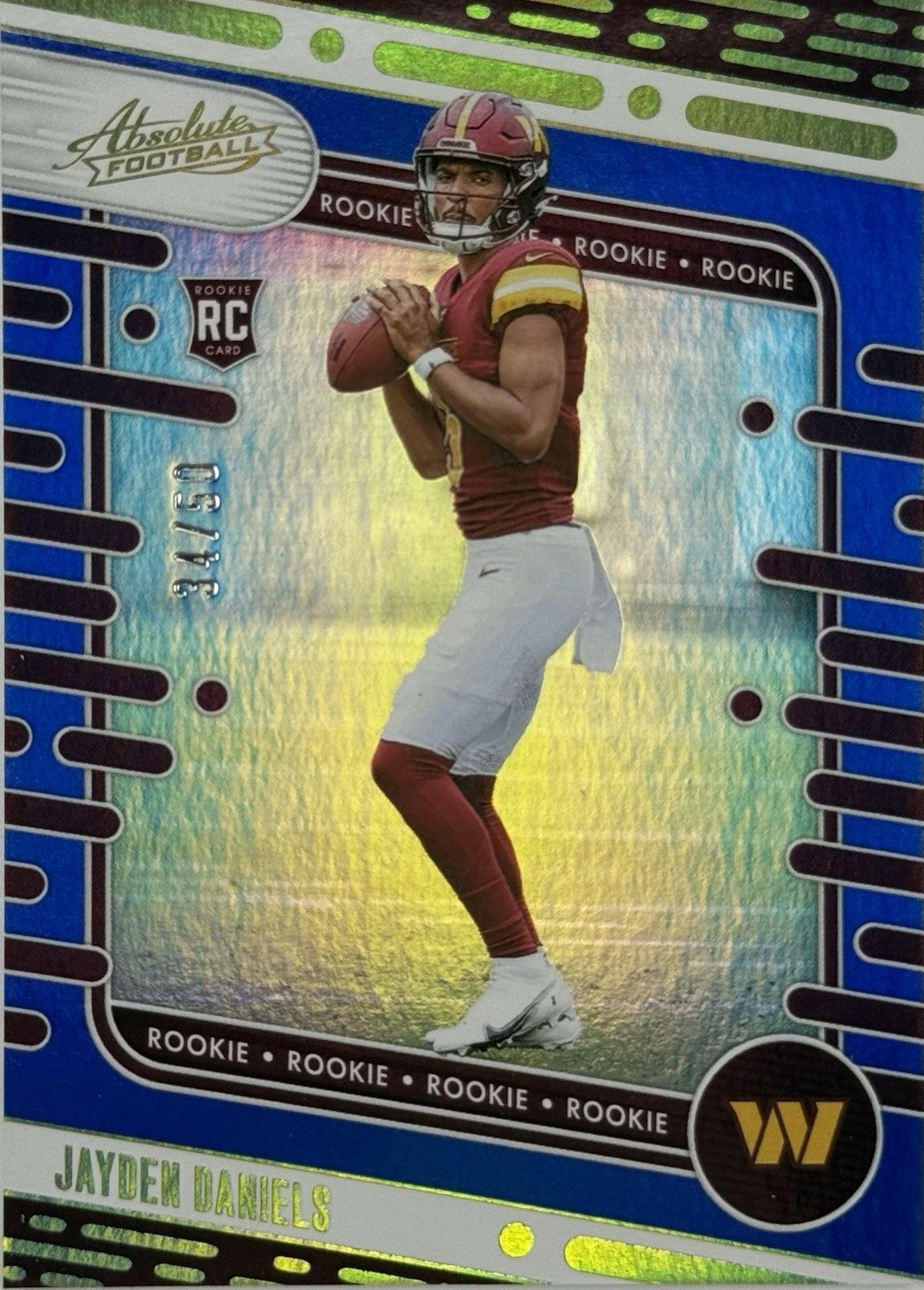 Jayden Daniels 2024 Absolute RC Blue /50 Rookie #102 Washington Commanders 34/50