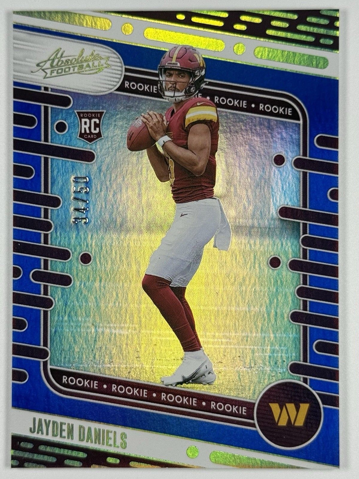 Jayden Daniels 2024 Absolute RC Blue /50 Rookie #102 Washington Commanders 34/50