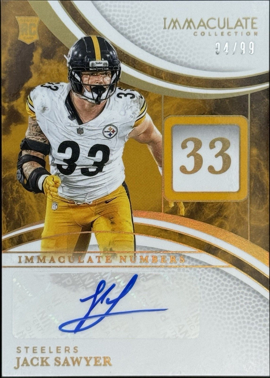 Jack Sawyer RC Auto /99 2025 Immaculate Numbers Steelers Rookie Autograph