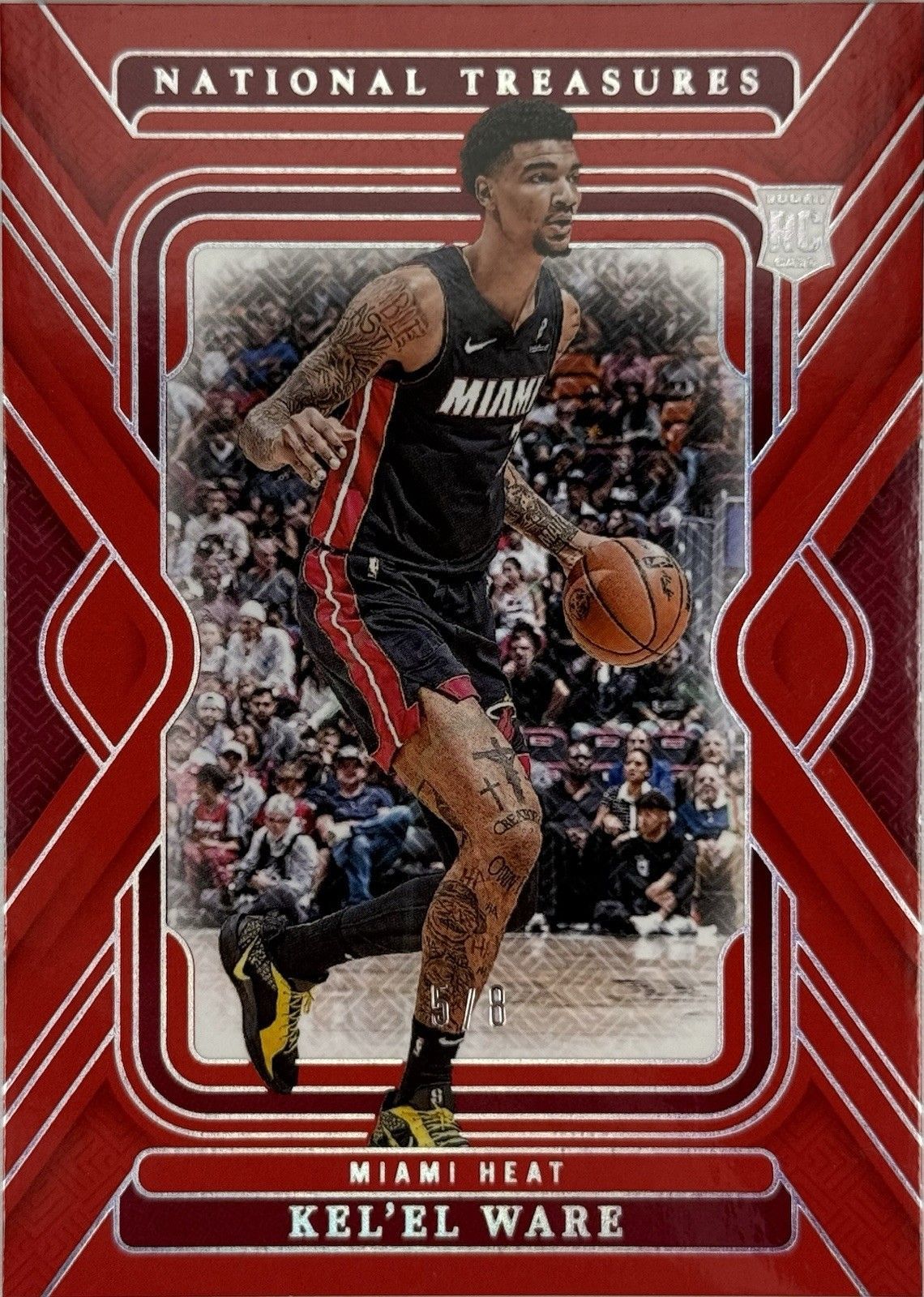 Kel’el Ware RC /8 2024-25 National Treasures Red #43 Rookie Miami Heat SSP