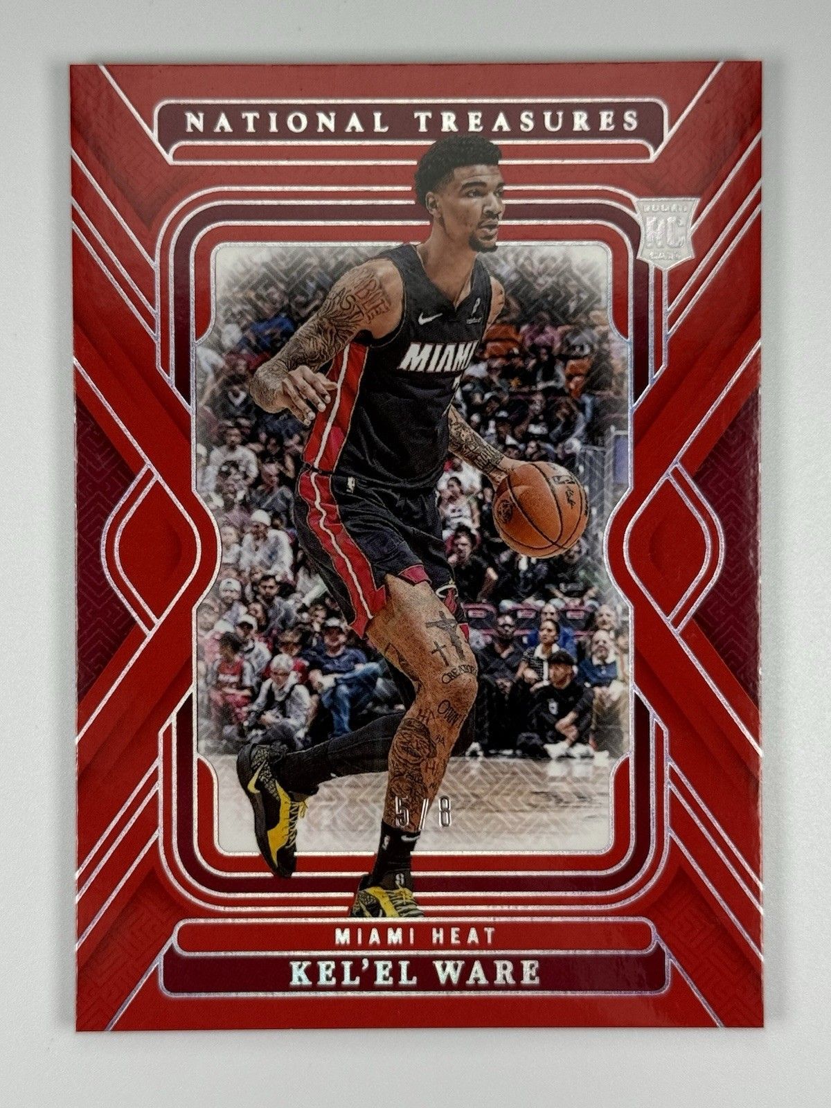 Kel’el Ware RC /8 2024-25 National Treasures Red #43 Rookie Miami Heat SSP