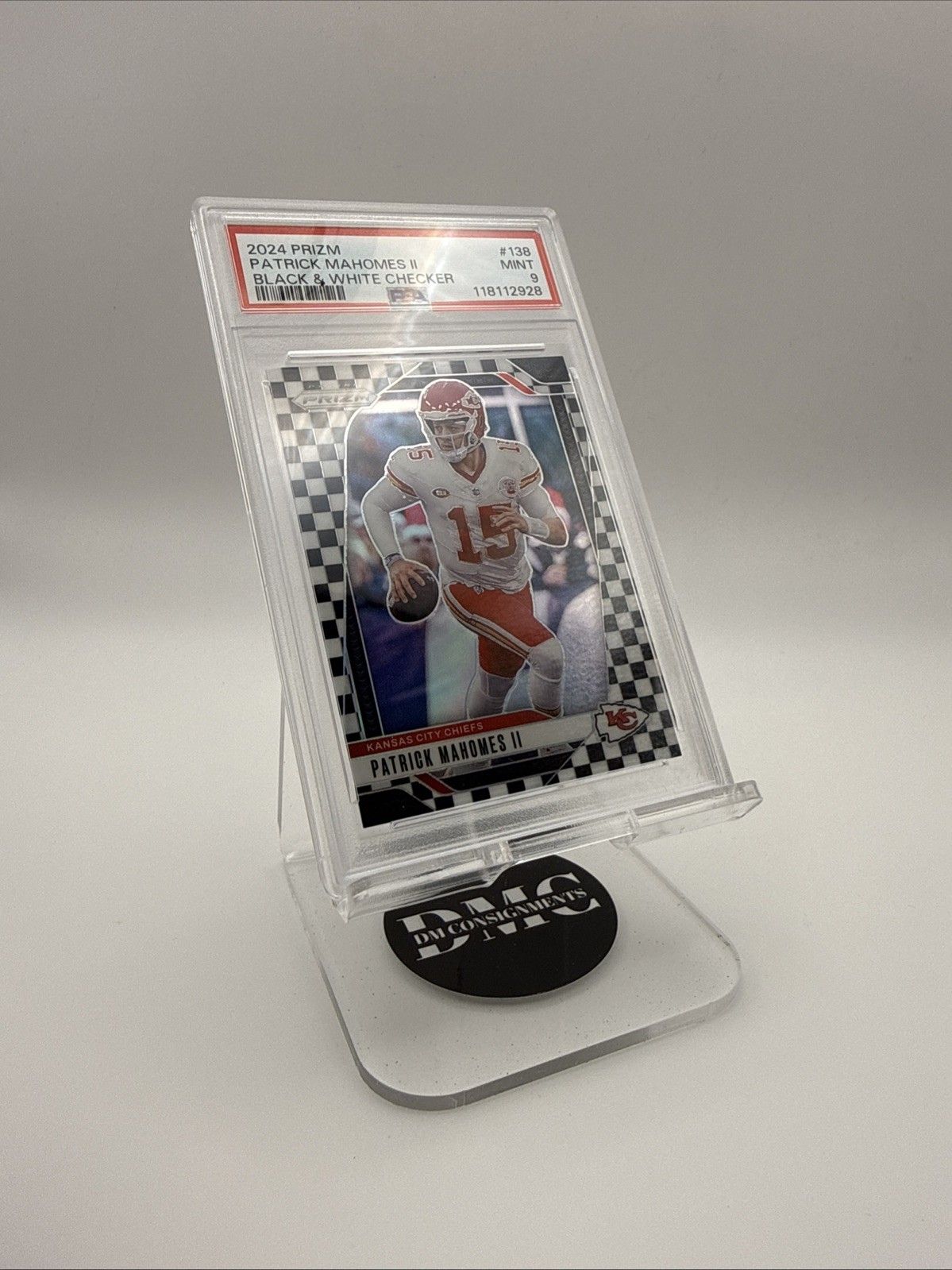 2024 Prizm Patrick Mahomes II Black White Checker PSA 9 Chiefs #138