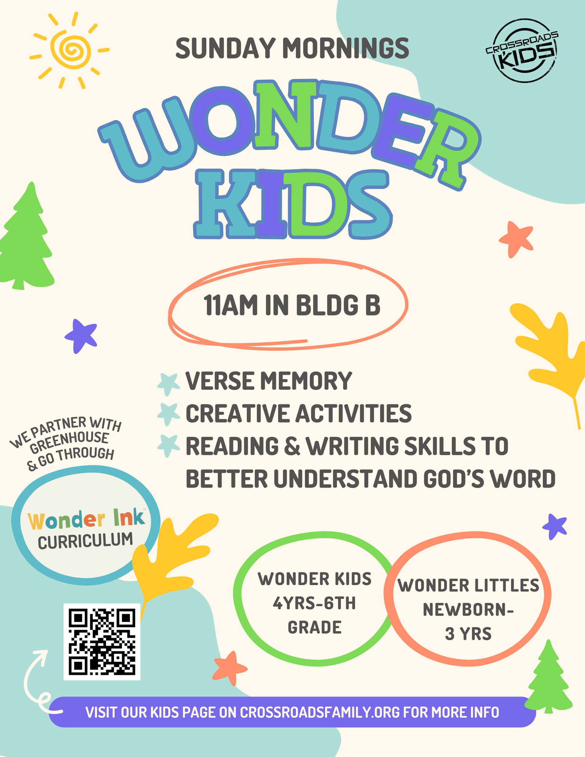 A poster for indescribable kids sunday mornings at 11 am