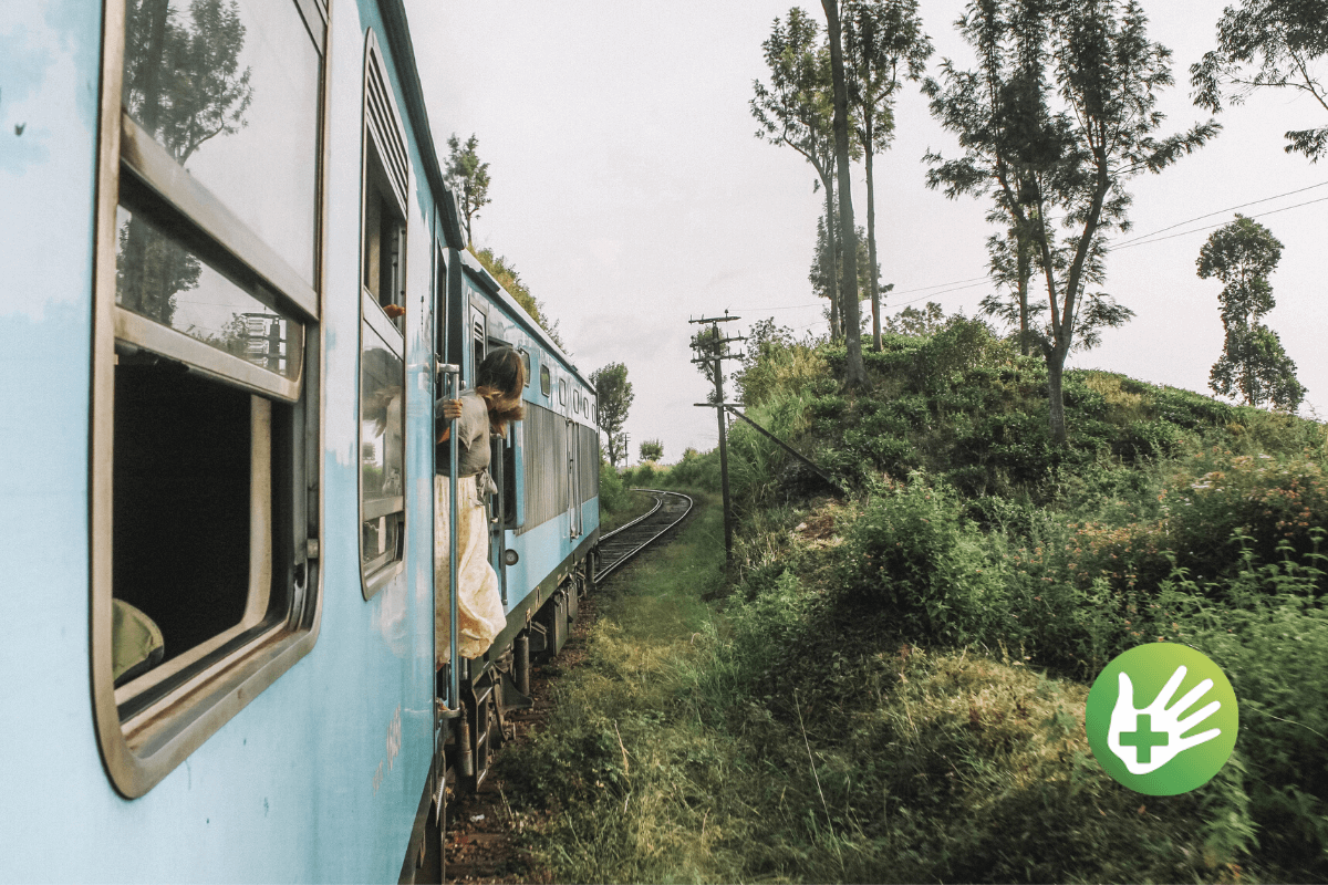 woman on train