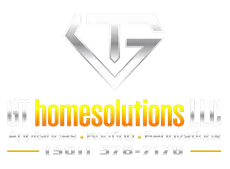 Logo for TG Homesolutions LLC, featuring a diamond-shaped logo with the letters 