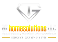 Logo for TG Homesolutions LLC, featuring a diamond-shaped logo with the letters 