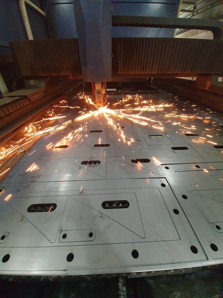 Closeup Process of Laser Cutting