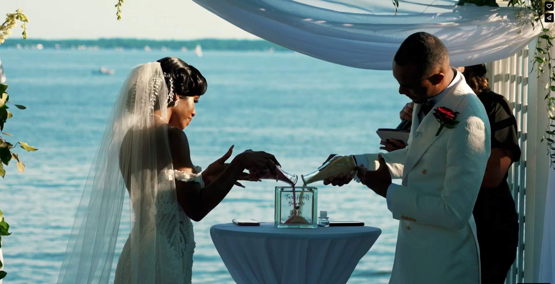 Bride and Bride - Sand Ceremony - The Bayfront Club - Edgemere, MD