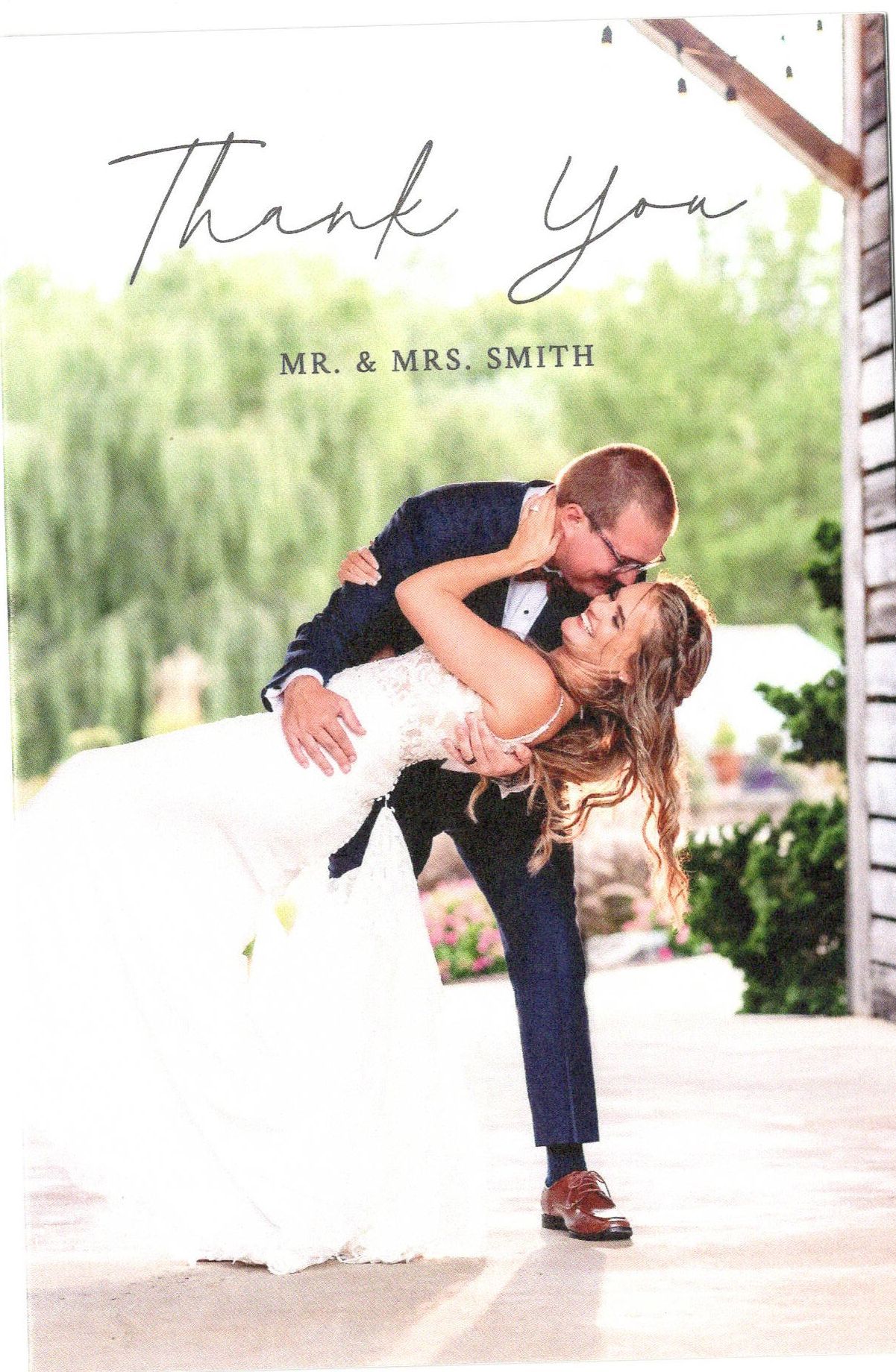 Sean and Nicole - photo from thank you card for doing their wedding videography.
