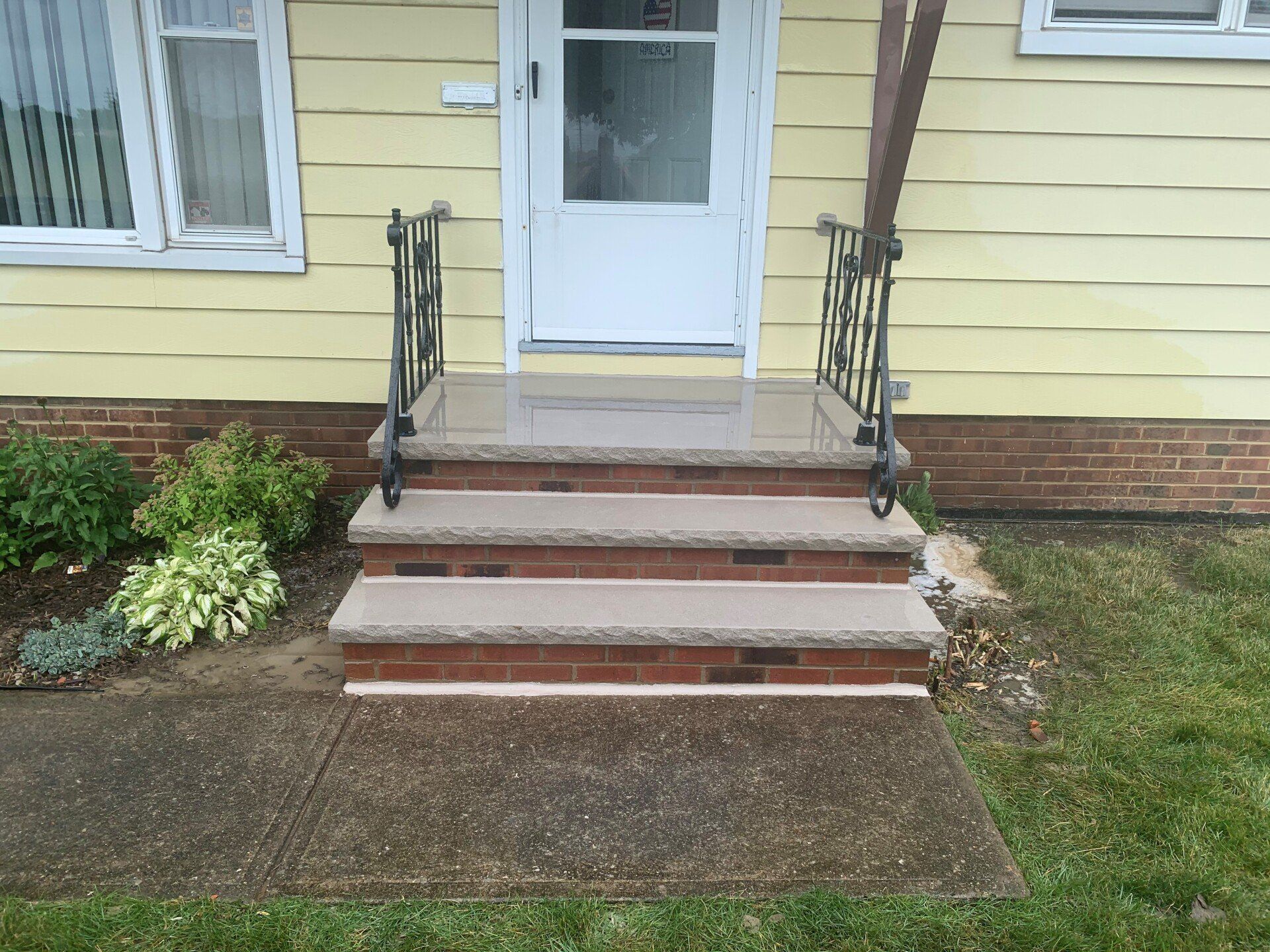 After Concrete Stairs Cracked — Parma, OH — Brick by Brick