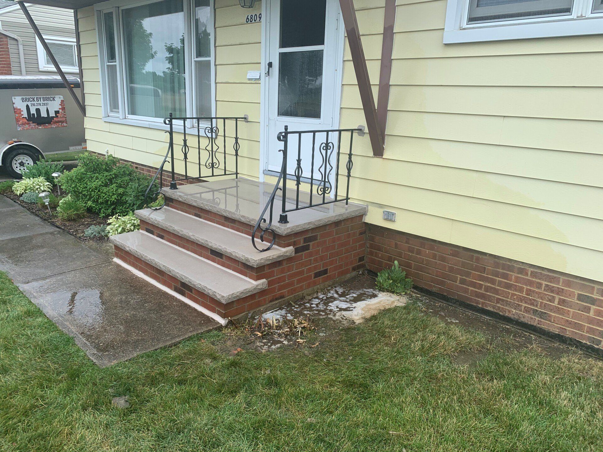 After Concrete Stairs Cracked — Parma, OH — Brick by Brick