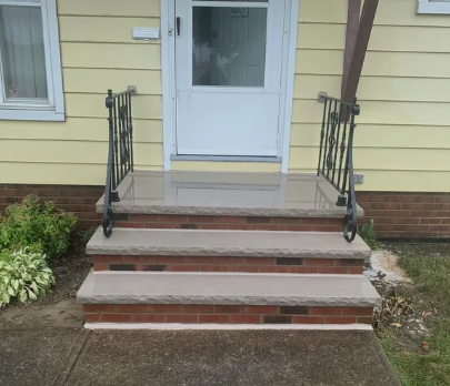 Close view of outside  stair.