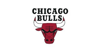 Chicago Bulls logo with a red bull's head and the words 