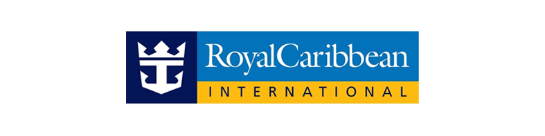 Royal Caribbean International logo with a white anchor crown symbol on a blue background.
