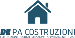 A logo for a company called de pa costruzioni