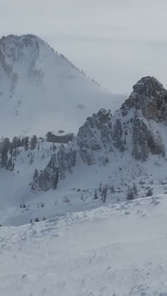 A snowy mountain with a lot of snow on it