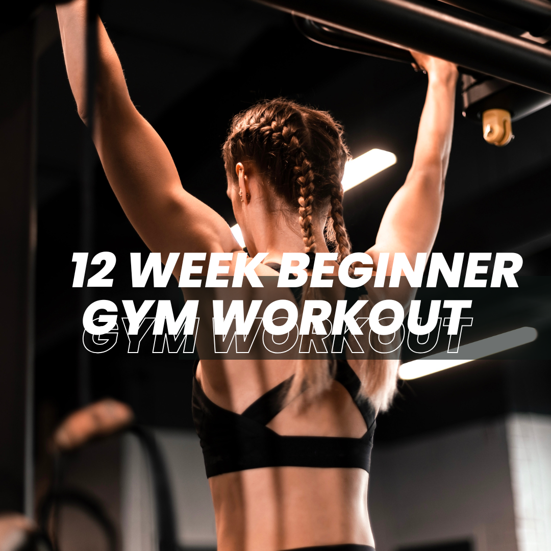 A woman is doing a 12 week beginner gym workout