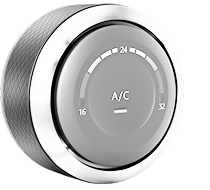 Monochrome A/C knob  | Kensington Motor Cars